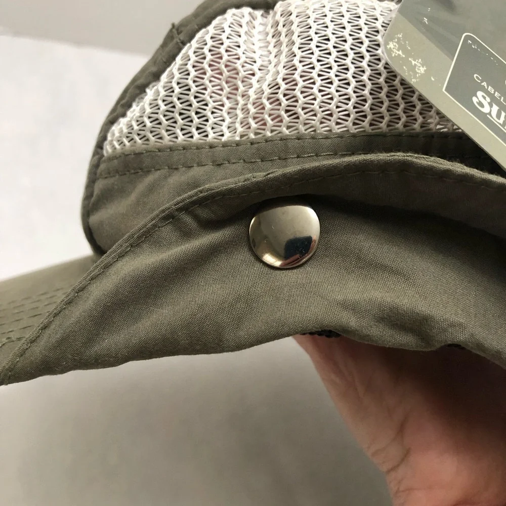 Cabela's | UPF50+ Sun Cutter Cap Ear & Neck Protection Green NWT Floats